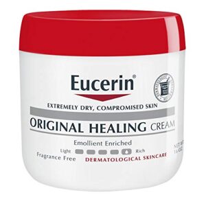 eucerin original healing cream – fragrance free, rich lotion for extremely dry skin – 16 oz. jar