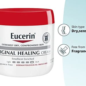 Eucerin Original Healing Cream - Fragrance Free, Rich Lotion for Extremely Dry Skin - 16 oz. Jar