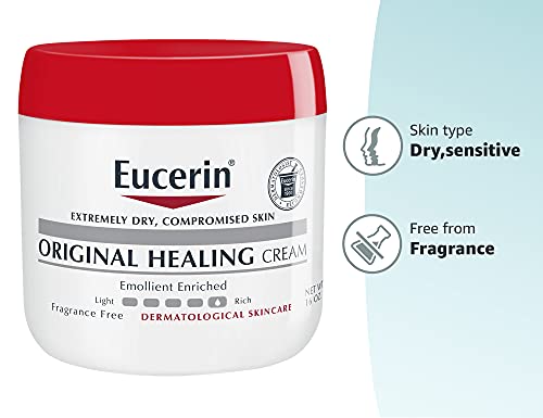 Eucerin Original Healing Cream - Fragrance Free, Rich Lotion for Extremely Dry Skin - 16 oz. Jar