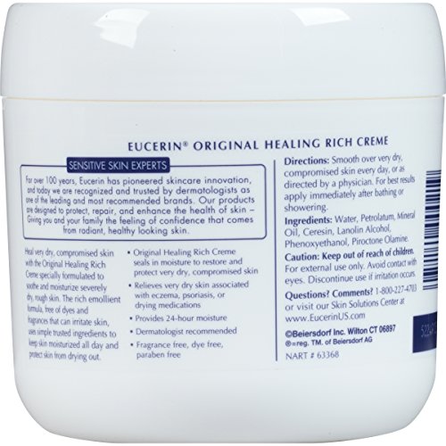 Eucerin Original Healing Cream - Fragrance Free, Rich Lotion for Extremely Dry Skin - 16 oz. Jar