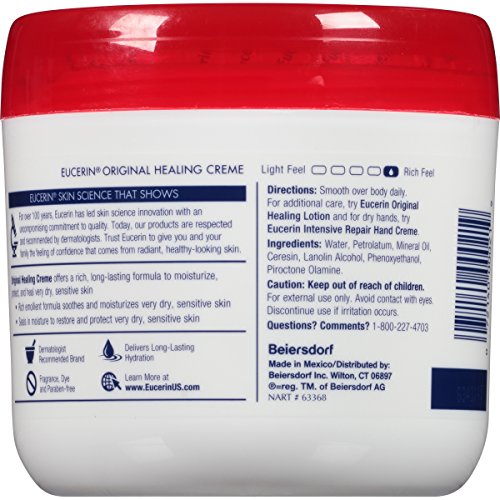 Eucerin Original Healing Cream - Fragrance Free, Rich Lotion for Extremely Dry Skin - 16 oz. Jar