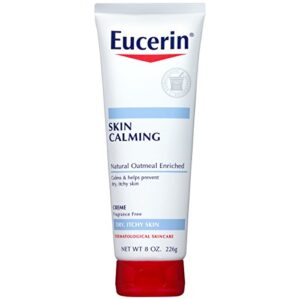 eucerin skin calming cream – full body lotion for dry, itchy skin, natural oatmeal enriched – 8 oz. tube