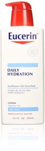 eucerin daily hydration moisturizing lotion, fragrance free 16.9 oz (pack of 2)