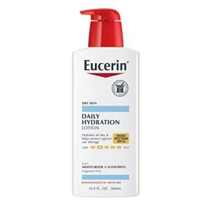eucerin daily hydration lotion with spf 15 – broad spectrum body lotion for dry skin – 16.9 fl. oz. pump bottle