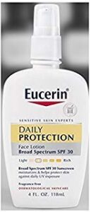 eucerin daily protection broad spectrum spf 30 moisturizing face lotion 4 oz per bottle (2 bottles)