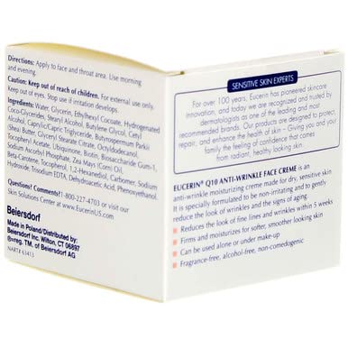 Eucerin Q10 Anti-Wrinkle Sensitive Skin Creme 1.7 oz (48 g)