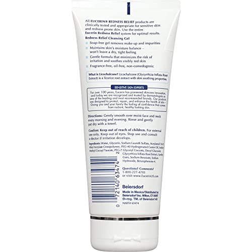 Eucerin Sensitive Skin Redness Relief Cleansing Gel 6.8 Ounce