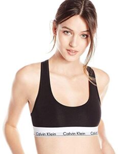 calvin klein women’s polyester & elastane non-wired and non-paded bralette bra (29639810003_black_medium)