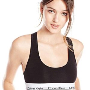 Calvin Klein Women's Polyester & Elastane Non-Wired and Non-paded Bralette Bra (29639810003_Black_Medium)