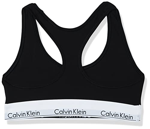 Calvin Klein Women's Polyester & Elastane Non-Wired and Non-paded Bralette Bra (29639810003_Black_Medium)