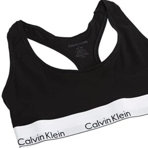 Calvin Klein Women's Polyester & Elastane Non-Wired and Non-paded Bralette Bra (29639810003_Black_Medium)