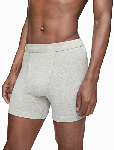 Calvin Klein Men's Cotton Stretch 7-Pack Boxer Brief, 3 Black, 2 Grey Heather, 2 White, M