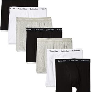 Calvin Klein Men's Cotton Stretch 7-Pack Boxer Brief, 3 Black, 2 Grey Heather, 2 White, M