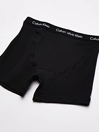 Calvin Klein Men's Cotton Stretch 5-Pack Boxer Brief, 2 Black, 2 White, 1 Grey Heather, L