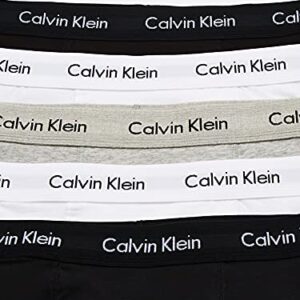 Calvin Klein Men's Cotton Stretch 5-Pack Boxer Brief, 2 Black, 2 White, 1 Grey Heather, L