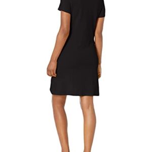 Calvin Klein Women's Short Sleeve Everyday Essential Logo T-Shirt Dress, Black, Small