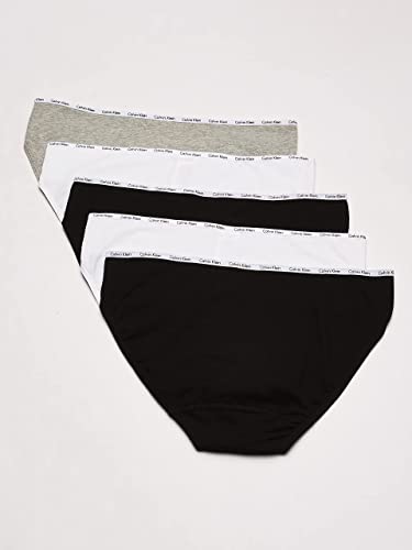 Calvin Klein Women's Cotton Stretch Logo Multipack Bikini Panty, White/Black/Grey Heather, Small