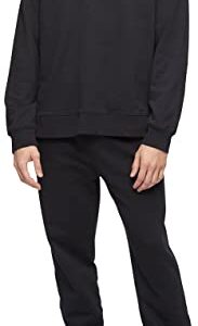 Calvin Klein Men's Relaxed Fit Logo French Terry Crewneck Sweatshirt, Black Beauty, Small