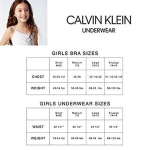 Calvin Klein Girls' Little Modern Cotton Bikini Panty, 3 Pack - Heather Grey, Classic White, Black, X-Large