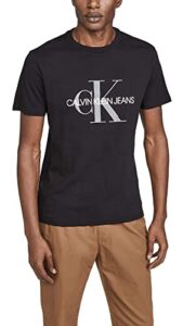 calvin klein men’s short sleeve monogram logo t-shirt, black unbox, x-large