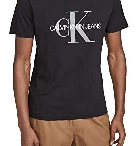 Calvin Klein Men's Short Sleeve Monogram Logo T-Shirt, Black Unbox, X-Large