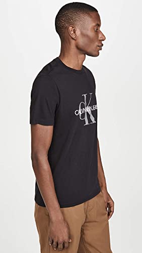 Calvin Klein Men's Short Sleeve Monogram Logo T-Shirt, Black Unbox, X-Large