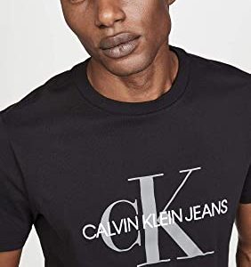 Calvin Klein Men's Short Sleeve Monogram Logo T-Shirt, Black Unbox, X-Large