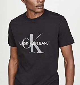 Calvin Klein Men's Short Sleeve Monogram Logo T-Shirt, Black Unbox, X-Large