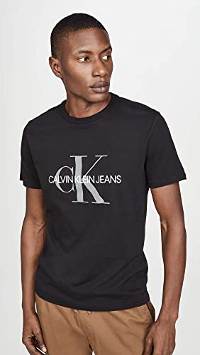 Calvin Klein Men's Short Sleeve Monogram Logo T-Shirt, Black Unbox, X-Large