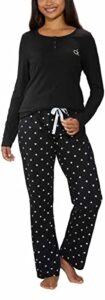 calvin klein womens 2 piece fleece pajama set black