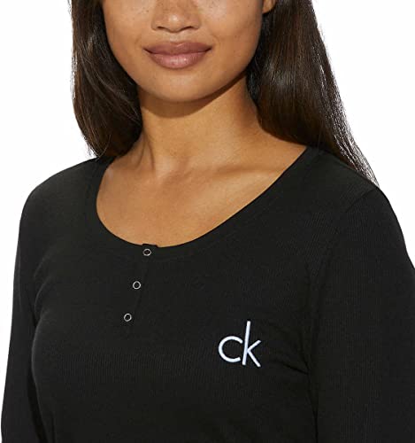 Calvin Klein Womens 2 Piece Fleece Pajama Set Black