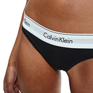 Calvin Klein Women's Modern Cotton Thong Panty, Black, Medium