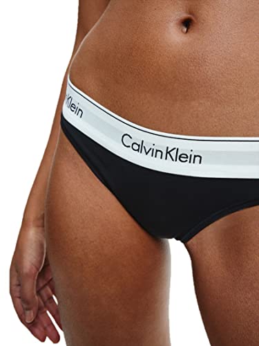 Calvin Klein Women's Modern Cotton Thong Panty, Black, Medium