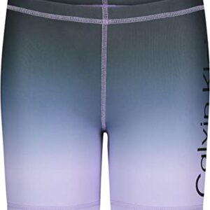 Calvin Klein Girls' Performance Bike Shorts, Violet Ombre, 8-10