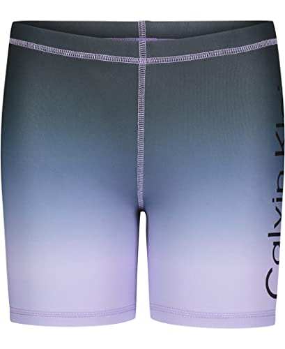 Calvin Klein Girls' Performance Bike Shorts, Violet Ombre, 8-10
