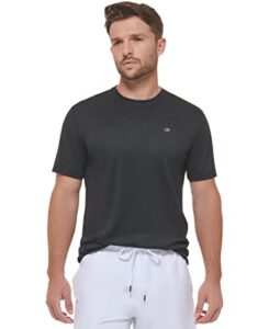 calvin klein men’s standard light weight quick dry short sleeve 40+ upf protection, black, x-large