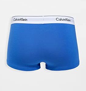 Calvin Klein Men's Modern Cotton Stretch 3-Pack Low Rise Trunk, Black, Palace Blue, Vanilla ICE