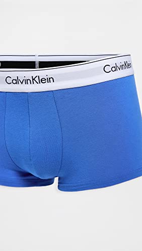 Calvin Klein Men's Modern Cotton Stretch 3-Pack Low Rise Trunk, Black, Palace Blue, Vanilla ICE