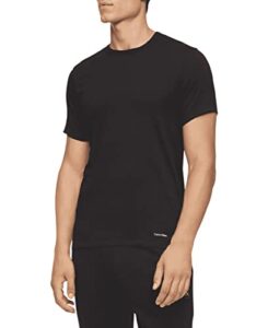 calvin klein mens 100% cotton t-shirt packs 5 black- short sleeve slim fit crewneck l