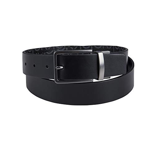 Calvin Klein Men's Reversible Belt, Black/Black, Medium (34-36)