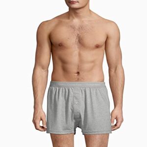 Calvin Klein Men's Cotton Classics 3-Pack Knit Boxer, Black, Grey Heather, White, M