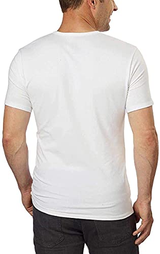 Calvin Klein Cotton Stretch V-Neck, Classic Fit T-Shirt, Men's (3-pack) (White or Black) (White, Large)