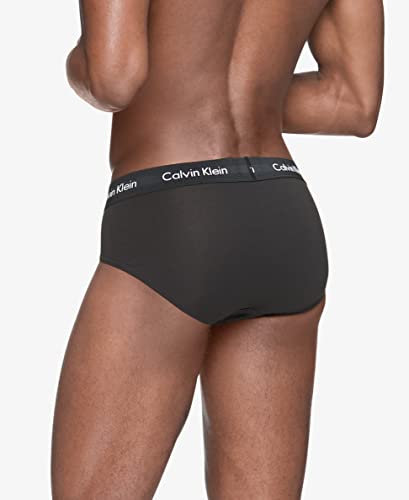 Calvin Klein Men's Cotton Stretch 5-Pack Hip Brief, 5 Black, L