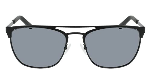 Calvin Klein Men's CK20123S Square Sunglasses, Matte Black/Solid Smoke, One Size