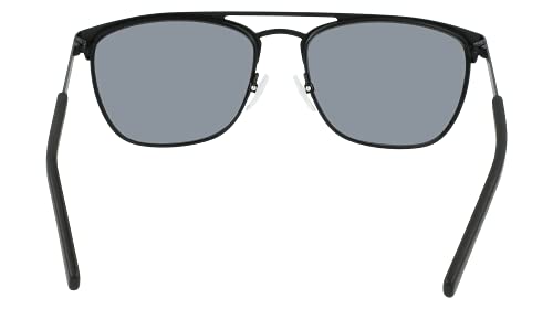 Calvin Klein Men's CK20123S Square Sunglasses, Matte Black/Solid Smoke, One Size