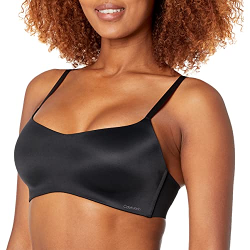 Calvin Klein Women's Liquid Touch Lightly Lined Scoop Neck Bra, Black, 34A