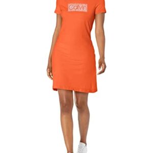 Calvin Klein Women's Elegant Short Sleeve Logo Essential T-Shirt Dress, Ember, Large