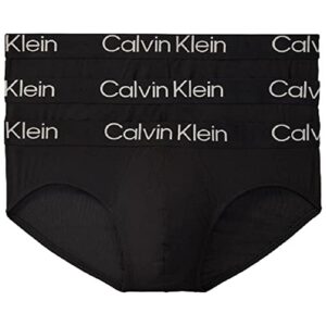 calvin klein men’s ultra soft modern modal hip brief, 3 black, l