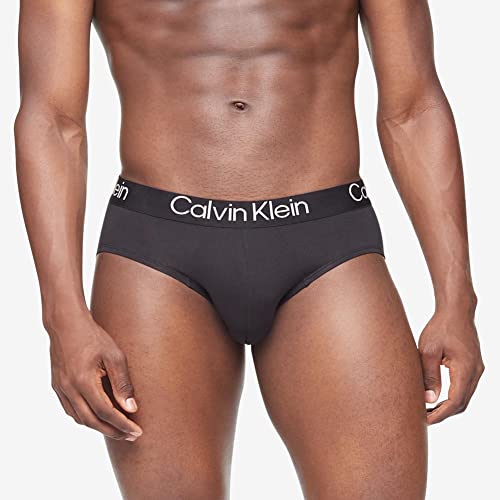 Calvin Klein Men's Ultra Soft Modern Modal Hip Brief, 3 Black, L