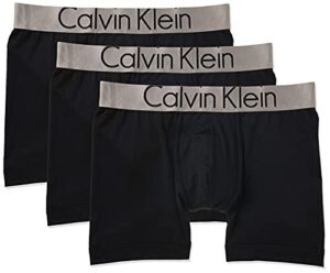 calvin klein men’s steel micro boxer briefs, black/black/black, small